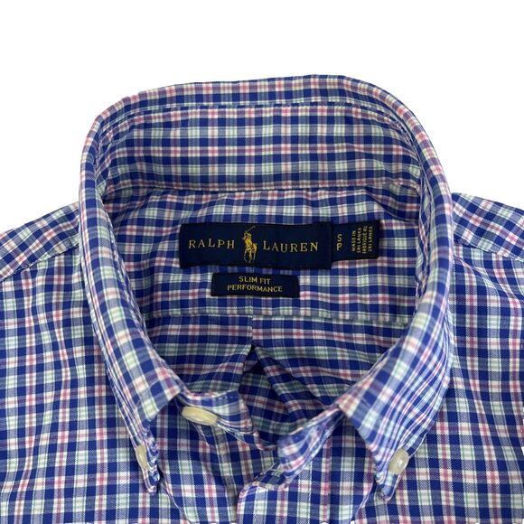 Mens Ralph Lauren Performance Slim Fit Long Sleeve Button Down Shirt Small Blue - Picture 2 of 7